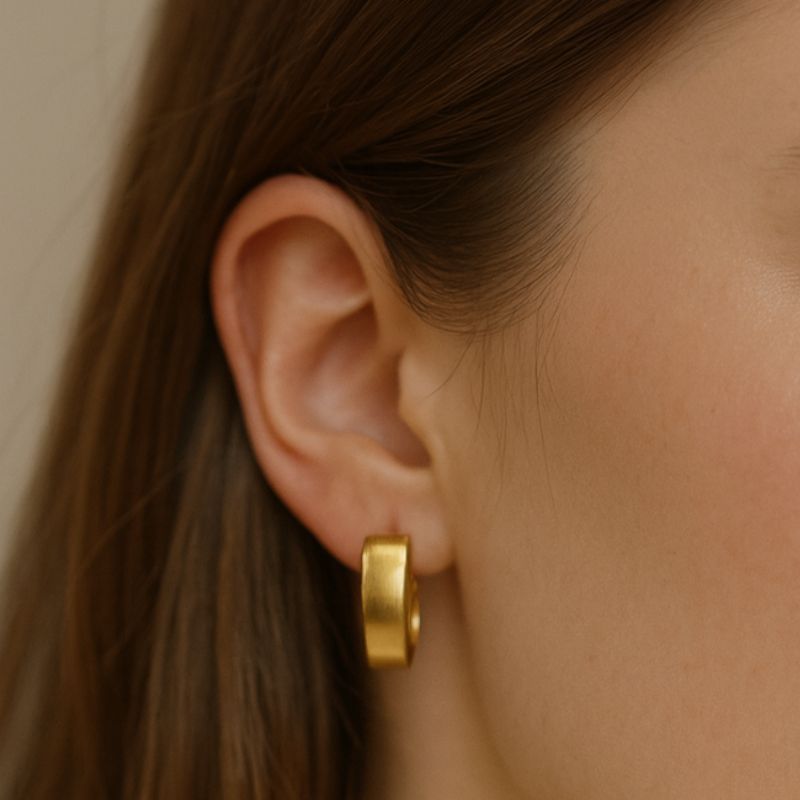 Brinco argola banho ouro 18k