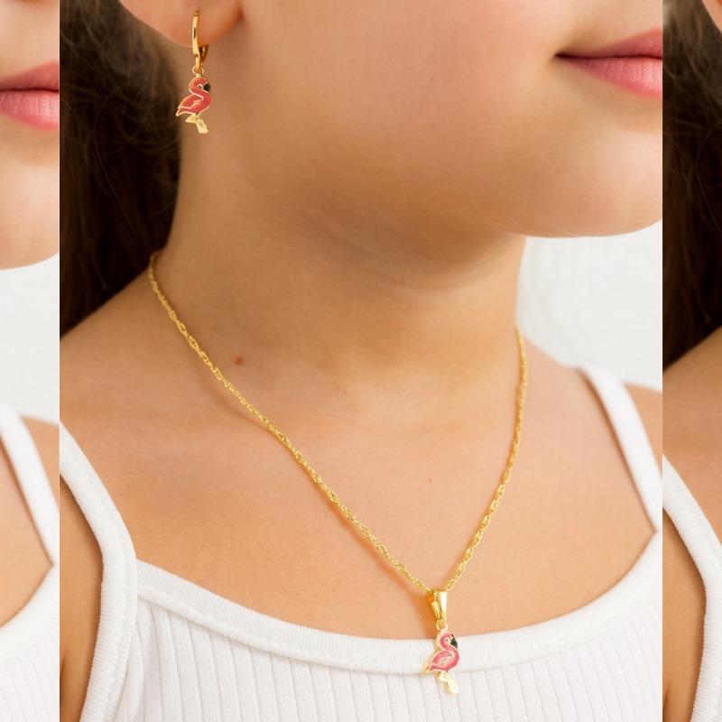 Conjunto flamingo - Infantil