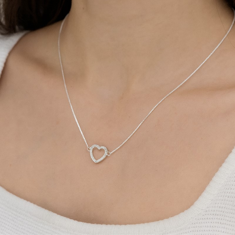 Colar Amor Perfeito - banho prata 925