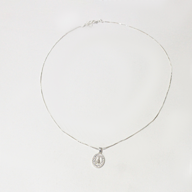 Colar nossa senhora - banho prata 925