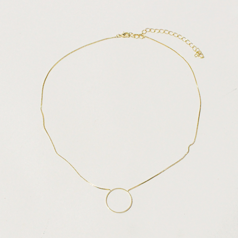 Colar esfera vazada banho ouro 18k - Imagem 2