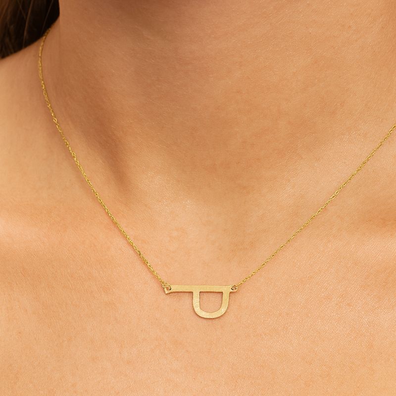 Colar letra P - Banho ouro 18k