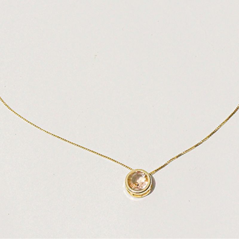 Colar ponto de luz circulo zirconia
