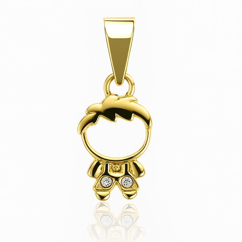 Pingente Menino - banho ouro 18k