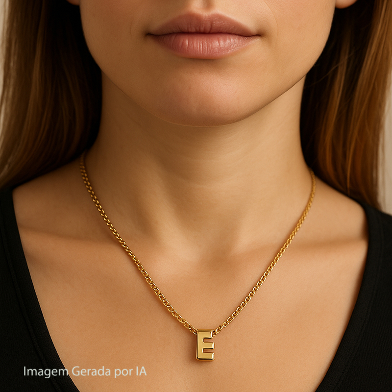 COLAR LETRA “E” TRANSPASSADA