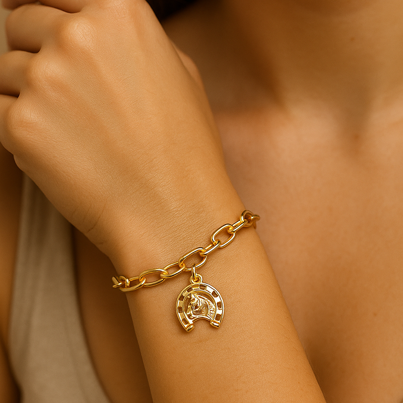 Pulseira Ferradura da Prosperidade – Dourada
