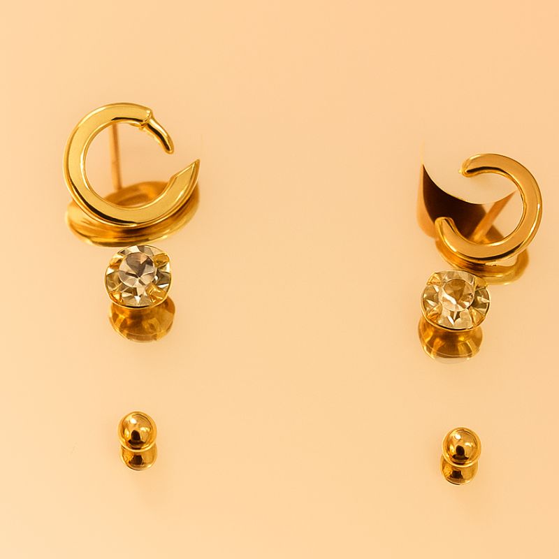 Trio lis - banho ouro 18k