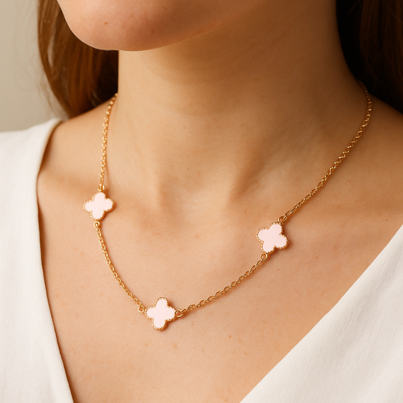 Colar trevo - banho ouro 18k