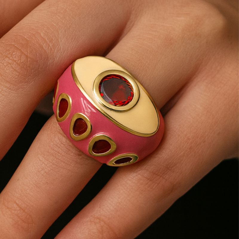 Anel deluxys - banho ouro 18k