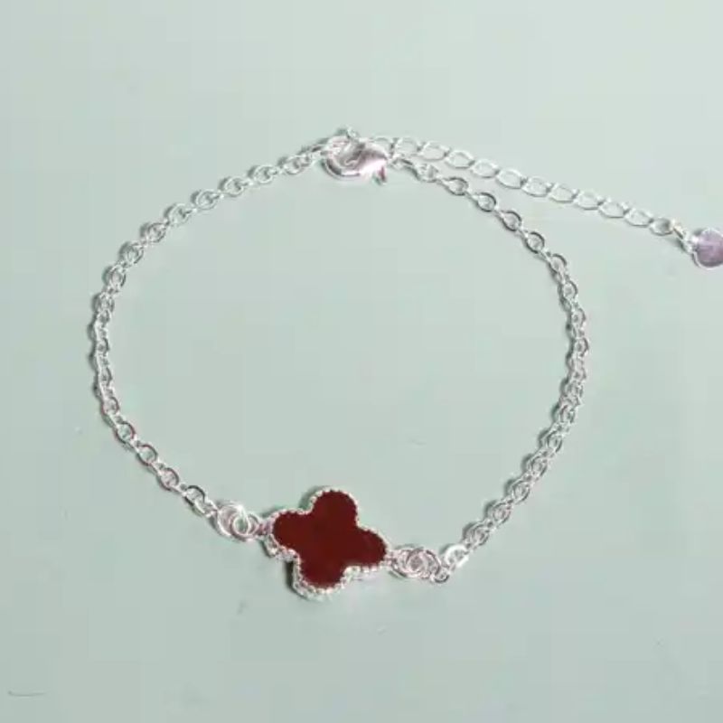 Pulseira trevo marrom - banho prata 925 - Imagem 2