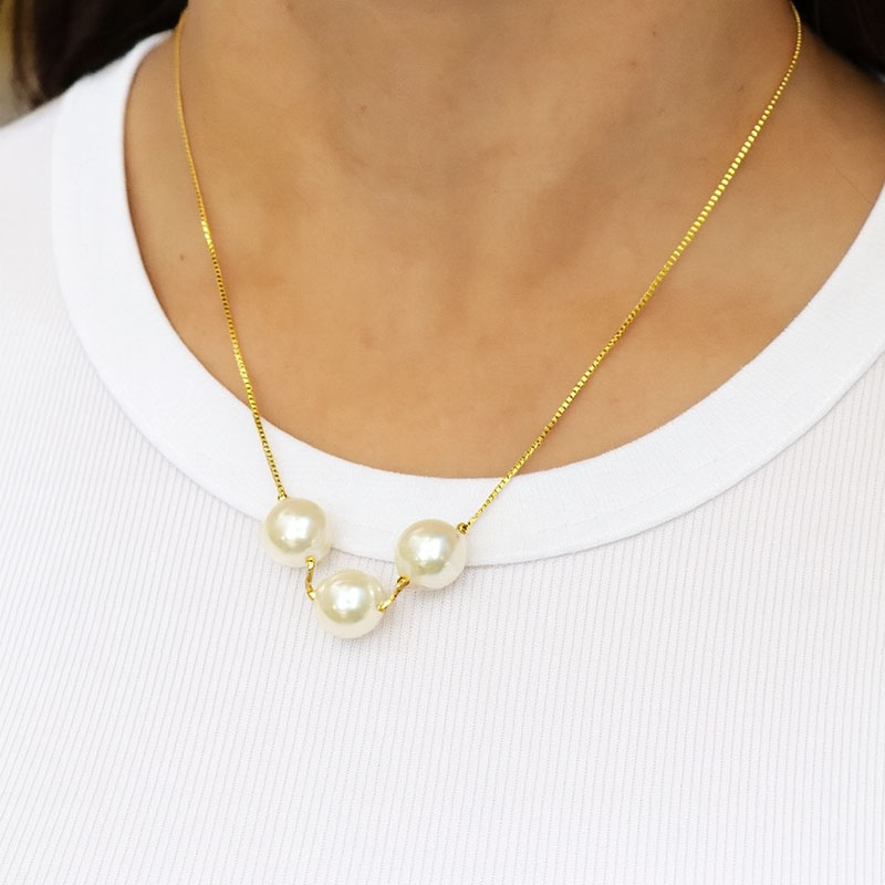 Colar madreperola - banho ouro 18k