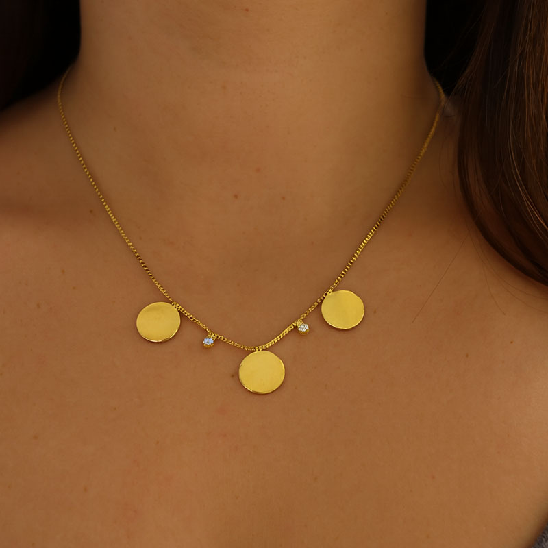 Colar blaquinhas - banho ouro 18k